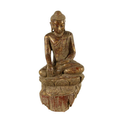 Buddha aus Holz. THAILAND, 1. Hälfte 20. Jahrhundert. - Foto 2