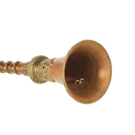 Metalltrompete 'rkang gling'. TIBET, 20. Jahrhundert. - фото 5