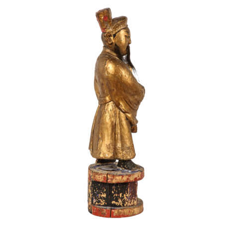 Figur eines hochrangigen Würdenträgers aus Holz. CHINA, Qing-Dynastie (1644-1912). - photo 4