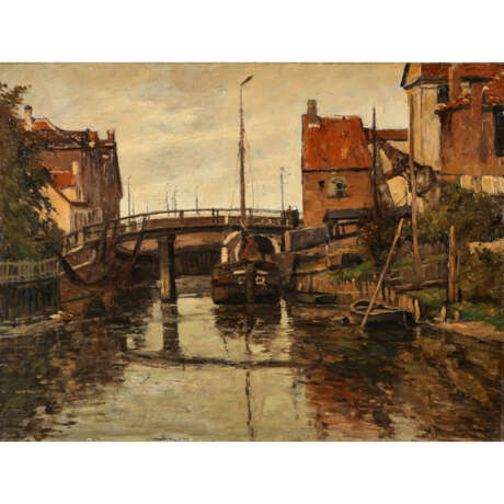 HAMBÜCHEN, WILHELM (1869-1939), "Fischerboote in der Gracht", - photo 1