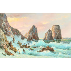 LUIGI, G. (italienischer Künstler 20. Jahrhundert), "Capri, die Felsenküste",