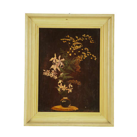 MALER/IN 19./20. Jahrhundert, "Orchideen in Vase", - Foto 2