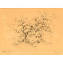 SPITZWEG, CARL (1808-1885), Studie "Zwei Bäume", Buch, 30. 7. (18)41,