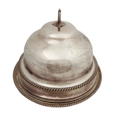 ENGLAND Anbietplatte mit Glockenhaube, versilbert, 20. Jahrhundert. - photo 5