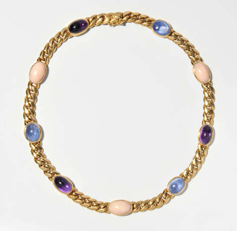 Bulgari Saphir-Amethyst-Korallen-Collier - Foto 1