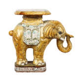 Elefant aus Keramik als Blumensäule. - Foto 1