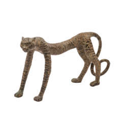 Bronze einer Wildkatze, 20. Jahrhundert.