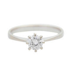 Klassischer Solitärring mit Brillant, ca. 0,5 ct,