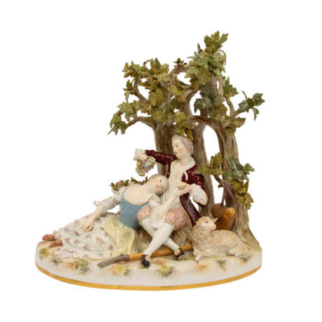 MEISSEN "Schäfergruppe mit Baum", 1870-1924. - photo 2