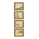 Satz von vier Vogelmalereien auf Seide. CHINA, 20. Jahrhundert. - Foto 1