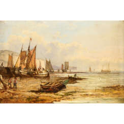 MUNDELL, J., wohl JOHN (1818-1875), "Hafenszene bei Dover",