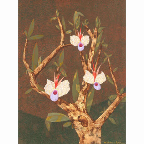 ACKERMANN, RUDOLF WERNER (1908-1982), "Orchideenblühten auf Ästen" - Foto 1