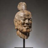 OVER-LIFESIZE LIMESTONE HEAD OF A TIANWANG GUARDIAN GOD, CHINA, TANG DYNASTY - фото 5