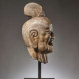 OVER-LIFESIZE LIMESTONE HEAD OF A TIANWANG GUARDIAN GOD, CHINA, TANG DYNASTY - photo 7