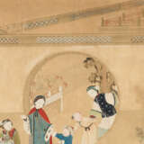 A FINE AND VERY LARGE PAINTING WITH CHILDREN PLAYING IN THE PALACE GARDEN - Foto 5
