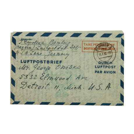 Bund - Luftpostfaltbrief 1950 - фото 1