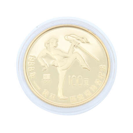 China/GOLD - 100 Yuan 1988 Schwerttanz, - photo 2