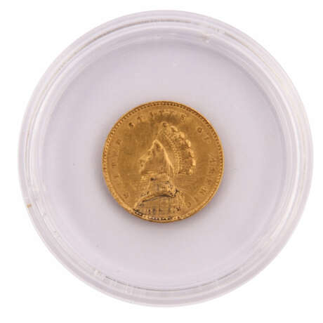 USA/Gold - 1 Dollar 1854, Indian Princess Head, s/ss., einseitig starke Kratzer, - photo 2
