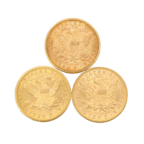 USA/GOLD - 3 x 10 Dollars Liberty Head - photo 2