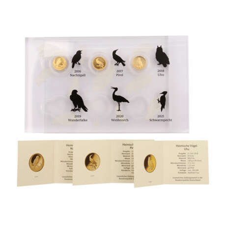BRD/GOLD - 3 x 20 Euro-Sammlermünzen "Heimische Vögel", - Foto 2