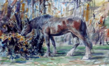 Horse. Sketch watercolor