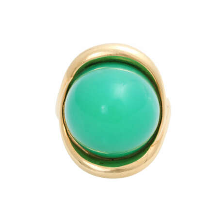 Ring mit großem Chrysopraskegel, - Foto 1