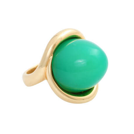 Ring mit großem Chrysopraskegel, - Foto 2