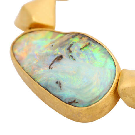 Designer Aquamarin-Collier mit 1 Boulder-Opal - photo 5