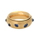 Ring, drehbar, bes. mit 9 Saphircabochons, - Foto 1