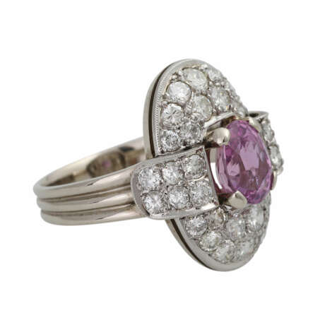 Ring mit pinkfarbenem Saphir und Brillanten - фото 2