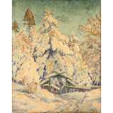 HOFFRITZ, HEINRICH (Maler 19./20. Jahrhundert), "Romantische Winterlandschaft mit verschneiten Tannen", - фото 1