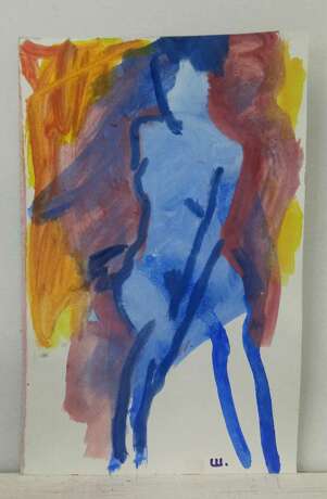 Холодная свежесть юности. Андрей Шилов Colored paper Tempera Abstract art Nude art Russia 2023 - photo 1