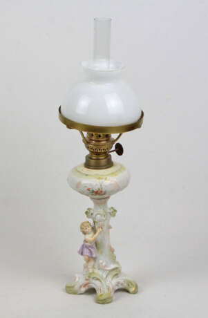 Porzellan Petroleum Lampe um 1900 - Foto 1