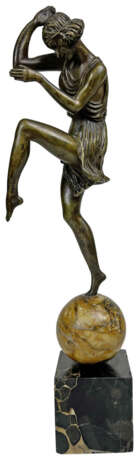 Bronze Skulptur „TÄNZERIN MIT SCHLAGBECKEN“, um 1920, Le Faguays - Foto 1