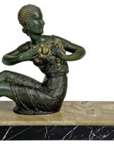 Bronze Skulptur „FRAU MIT REH“, um 1925-1930, Demétre H. Chiparus