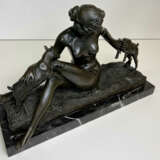 Art Déco Bronze Skulptur „JEUNE FEMME AUX CHÈVRES“, um 1930, Maurice Guiraud-Rivière - photo 5