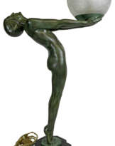 Bronze Lampe gross, um 1925, Le Verrier und Fayral