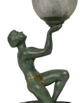 Bronze Lampe klein, um 1925, Le Verrier und Fayral