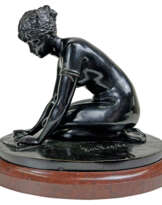Bronze Skulptur „SCHREIBENDE“, um 1892, Ferdinand Lepcke