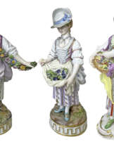3 Figuren Meissen, Entwurf um 1770 - 1778 von Michael Victor Acier