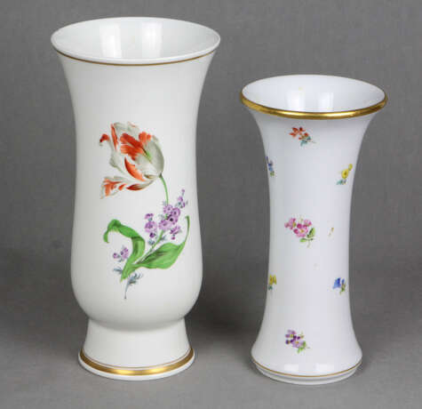 Meissen 2 Vasen Blumendekor - фото 1