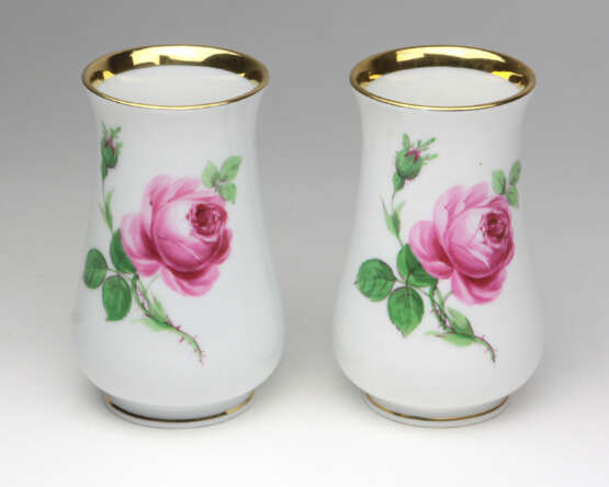Meissen Vasenpaar *Rote Rose* - photo 1
