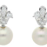 Perlen-Diamant-Ohrclips - Foto 1