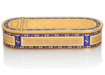 A LOUIS XVI ENAMELLED GOLD SNUFF-BOX