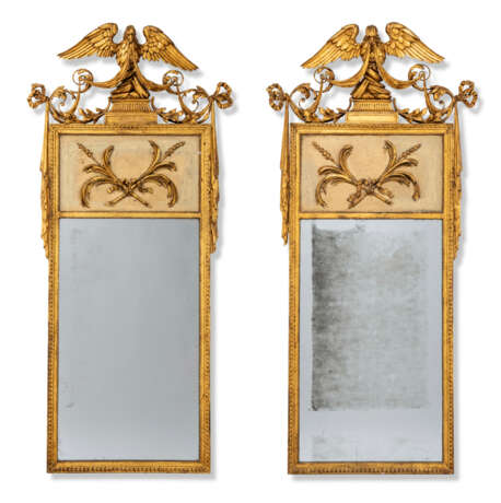 A PAIR OF CREAM PAINTED AND PARCEL-GILT PIER MIRRORS - photo 1