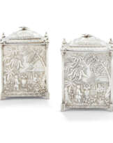 A PAIR OF VICTORIAN SILVER TEA CADDIES