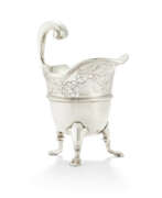 Carafes, Decanters, Jugs, Pitchers. A GEORGE II SILVER CREAM JUG
