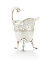 A GEORGE II SILVER CREAM JUG
