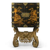 A DUTCH BRASS-MOUNTED BLACK AND GILT JAPANNED CABINET-ON-STAND - photo 1