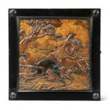 A BOHEMIAN RELIEF-CARVED WALNUT AND STAINED FRUITWOOD MARQUETRY EBONISED GAMES BOX - photo 2